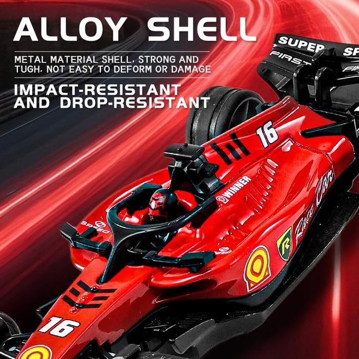 F1 Mini RC Car 1:64 Die-Cast Metal | 2.4GHz Remote Control Racing Car with LED Lights, 3 Speed Modes, USB Rechargeable Alloy RC Car for Kids & Adults